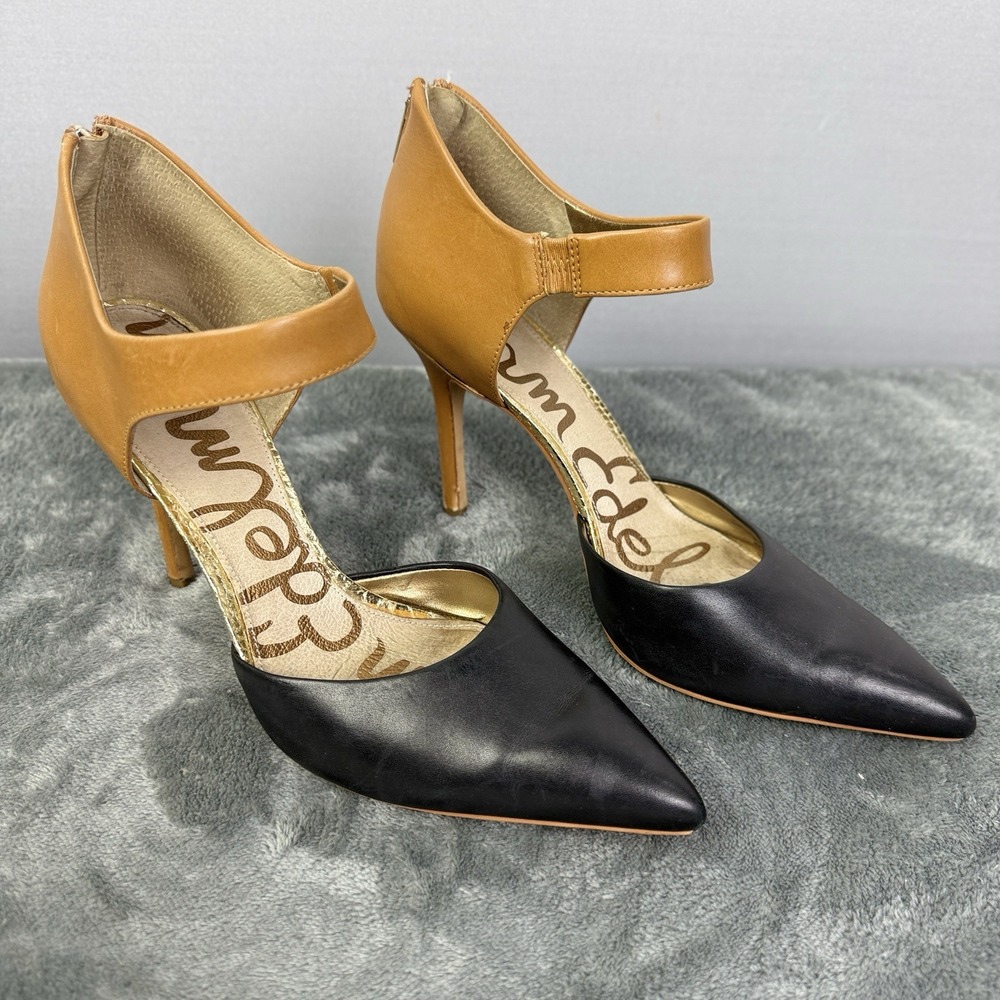 Sam‎ Edelman Della Tan and black heels size 8.5